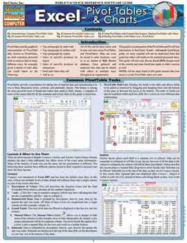 Misc. Excel: Pivot Tables & Charts: Quickstudy Laminated Reference Guide Book