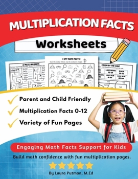 Paperback Multiplication Facts Worksheets: Grades 3-5 Digits 0-12 Math Worksheets Book