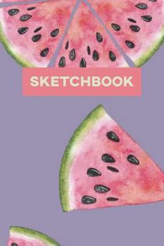 Paperback Sketchbook: Watermeleon Food Pattern Paint Cute Design Book