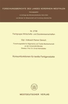 Paperback Konsumfunktionen Für Textile Fertigprodukte [German] Book