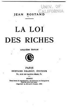 Paperback La loi des riches [French] Book