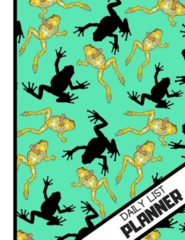 DAILY LIST PLANNER: 'Striking Black and Gold Frogs' Pattern Novelty Tasks Gift: Frog Daily List Planner for Teens, Men and Women