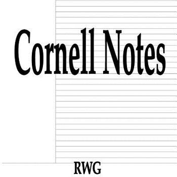 Paperback Cornell Notes: 50 Pages 8.5" X 11" Book