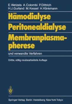 Paperback Hämodialyse, Peritonealdialyse, Membranplasmapherese: Und Verwandte Verfahren [German] Book