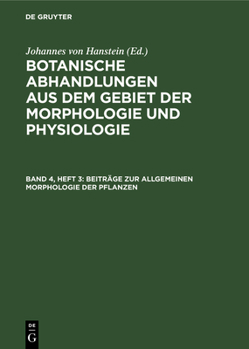 Hardcover Beiträge Zur Allgemeinen Morphologie Der Pflanzen [German] Book