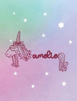 Paperback Amelie: Unicorn Name Personalized Notebook Book