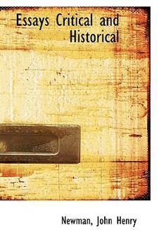 Hardcover Essays Critical and Historical Book