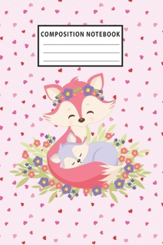 Paperback Composition notebook: Composition notebook- Nifty Cute Fox Wide Ruled Paper Notebook Journal Blank Lined Workbook for Teens Kids Students Gi Book