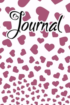Paperback Journal: Red violet white background falling hearts Book