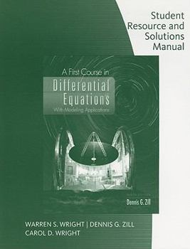 Paperback Student Resource with Solutions Manual for a First Course in Differential Equations with Modeling Applications Book