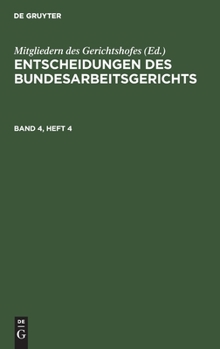 Hardcover Entscheidungen des Bundesarbeitsgerichts Entscheidungen des Bundesarbeitsgerichts [German] Book