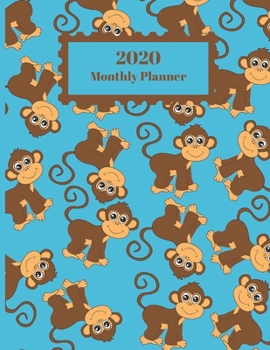 Paperback 2020 Monthly Planner: Monkeys Design Cover 1 Year Planner Appointment Calendar Organizer And Journal For Writing Book