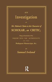Paperback Investigation Into Mr. Malone's Claim to Charter of Scholar: Volume 24 Book