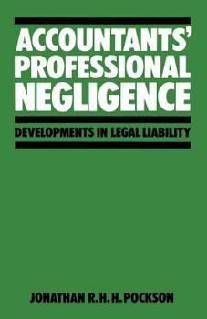 Paperback Accountants' Professional Negligence: Developments in Legal Liability Book