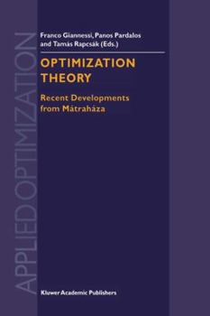 Paperback Optimization Theory: Recent Developments from Mátraháza Book