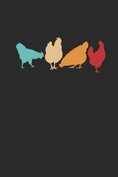 Colorful Chickens: Chickens Notebook, Dotted Bullet (6" x 9" - 120 pages) ~ Animal Themed Notebook for Daily Journal, Diary, and Gift