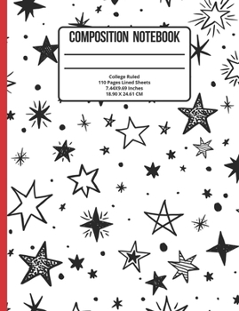 Composition Notebook College Ruled: Stars 110 Pages