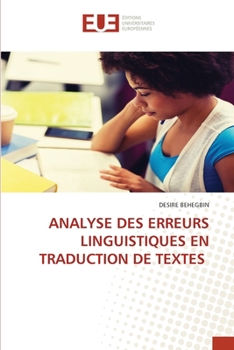 Paperback Analyse Des Erreurs Linguistiques En Traduction de Textes [French] Book