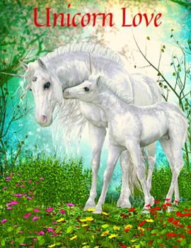 Unicorn Love 2 (M) Beautiful Unicorn Themed Journal Notebook, Graphics Interior, Pretty Back Cover: A Lovely Present Gift For Unicorn Lovers Women Girls Kids Teens! This Cover Available Sizes S-M-L