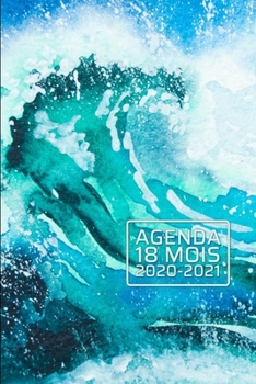 Paperback Agenda 18 Mois 2020-2021: Vagues oc?aniques plage rocheuse - Janvier 2020 - juin 2021 - Planificateur - Calendrier quotidien de l'organisateur - [French] Book