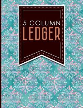 Paperback 5 Column Ledger: Accountant Notepad, Accounting Paper, Ledger Notebook, Hydrangea Flower Cover, 8.5 x 11, 100 pages Book