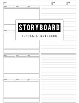 Paperback Storyboard Template: Film Storyboading Journal Drawing Sketching Pad 4 Panel, Visual Storytelling Notebook, Narration Lines, Standard for S Book