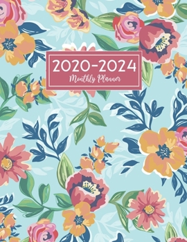 Paperback 2020-2024 Monthly Planner: Cute Floral 5 Year Monthly Planner & Organizer with 60 Months Spread View Calendar, Password Log & Phone Book