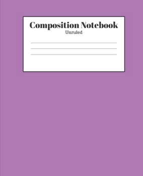 Paperback Composition Notebook - Unruled: Light Purple Lined School Journal for Children Kids Girls Boys Teens Book