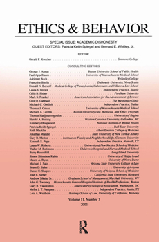 Paperback Academic Dishonesty: A Special Issue of Ethics & Behavior Book