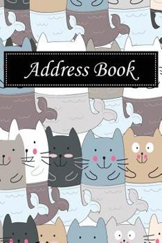 Paperback Address Book: Alphabetical Index with Cute Cat Mermaid Cartoon Cover Book