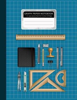 Graph Paper Notebook 1 Cm. Gray Squares Size 8. 5x11 Inches 120 Pages : Math School Icons Set Composition Notebook Blank Quad Ruled Student Teacher School Home Office Supplies