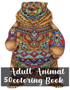 Paperback 50 Adult Animal Coloring Book: Stress Relieving Animal Designs Book