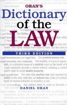 Paperback Oran S Dictionary of the Law, 3e Book