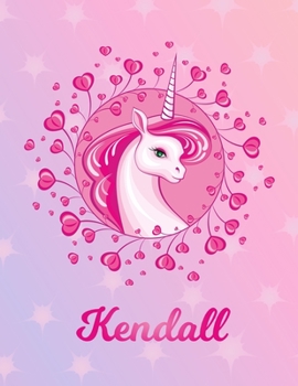 Kendall: Unicorn Large Blank Primary Handwriting Learn to Write Practice Paper for  Girls | Pink Purple Magical Horse Personalized Letter K Initial ... Learning | Use Imagination to Create Tales