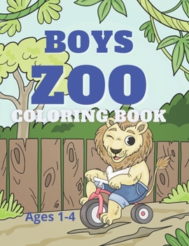 Paperback Boy Zoo Coloring Book Ages 1-3 Book