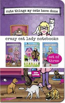 Misc Archie McPhee Accoutrements Crazy Cat Lady 48 page purse size Notebooks - Gift Set of 3 notepads Book