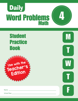 Paperback Daily Word Problems Math, Grade 4 Student Workbook Book