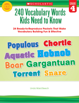 Paperback 240 Vocabulary Words Kids Need to Know: Grade 4 Book