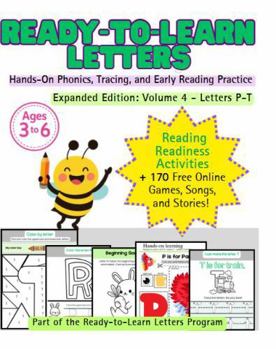 Paperback Ready-to-Learn Letters: Expanded Edition, Volume 4 - Letters P-T: Alphabet Tracing, Phonics & Cut-and-Paste Workbook for Preschool & Kindergarten Book