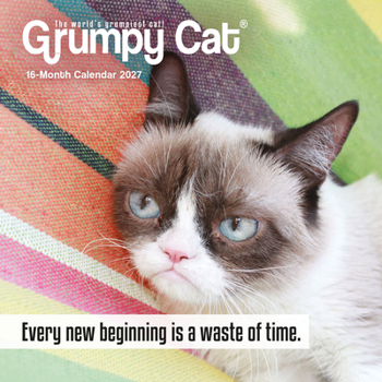 Carousel Worldwide Grumpy Cat 2027 Mini Wall Calendar – 16-Month Calendar, Iconic Grumpy Cat Artwork and Humor, Monthly Mini Wall Calendar, 7? × 7?, Gift