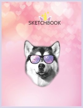 Paperback SketchBook: Cool Siberian Husky Gift For Men Women Boys Girls Unicorn Blank Unlined SketchBook for Kids and Girls XL Marple Sketch Book