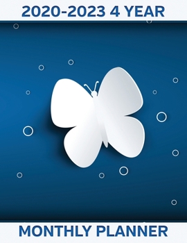 Butterfly Blue Sky 2020 - 2023 Four Year Planner: Monthly Calendar, Notebook and More!