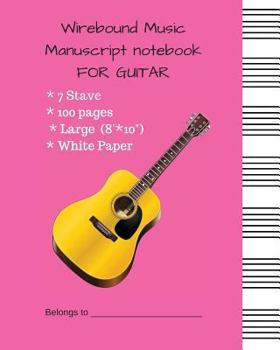 Paperback Wirebound Music Manuscript notebook For Guitar: Music Manuscript Paper With #ff63b1 Cover Book