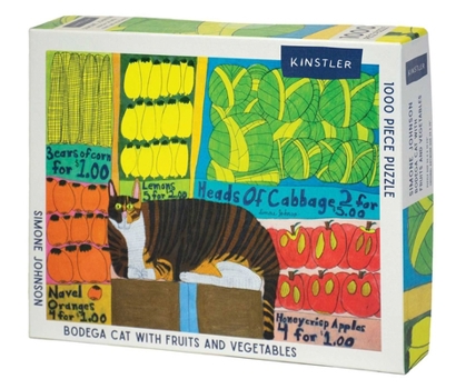 Hardcover Bodega Cat with Fruits and Vegetables: 1000 Piece Puzzle Book
