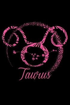 Journal: Pink Taurus Zodiac Sign April or May Birthday Gift Black Lined Notebook Writing Diary - 120 Pages 6 x 9