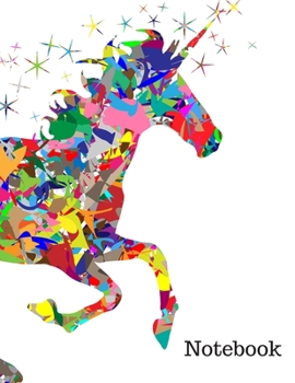 Colorful Unicorn Notebook - Large 8.5 x 11 Inch Size - 120 Lined Pages! Perfect as a Student/Adult Notebook