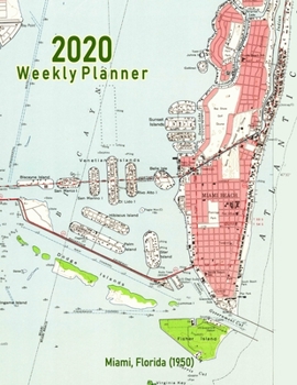 2020 Weekly Planner: Miami, Florida (1950): Vintage Topo Map Cover