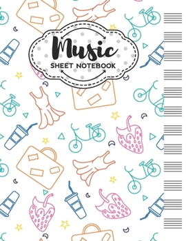 Paperback Music Sheet Notebook: Blank Staff Manuscript Paper with Unique Summer Themed Cover Design Book