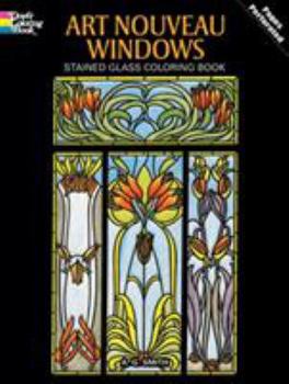 Paperback Art Nouveau Windows Stained Glass Coloring Book