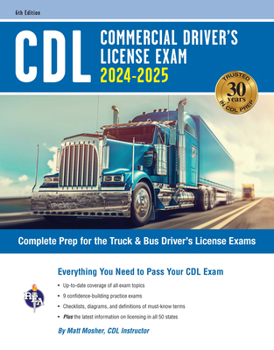 Paperback CDL - Commercial Driver's License Exam, 2024-2025: Complete Prep for the Truck & Bus Driver's License Exams Book